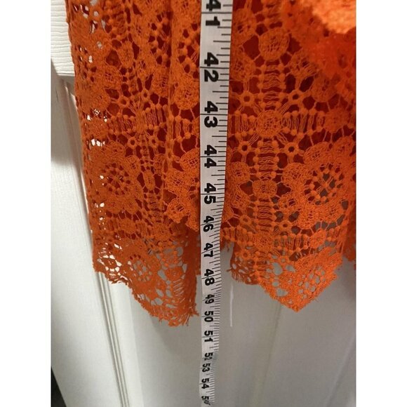Zara langes Kleid Lochspitze orange rot Lachs Sommerkleid Strand Limited,Small - Picture 5 of 12